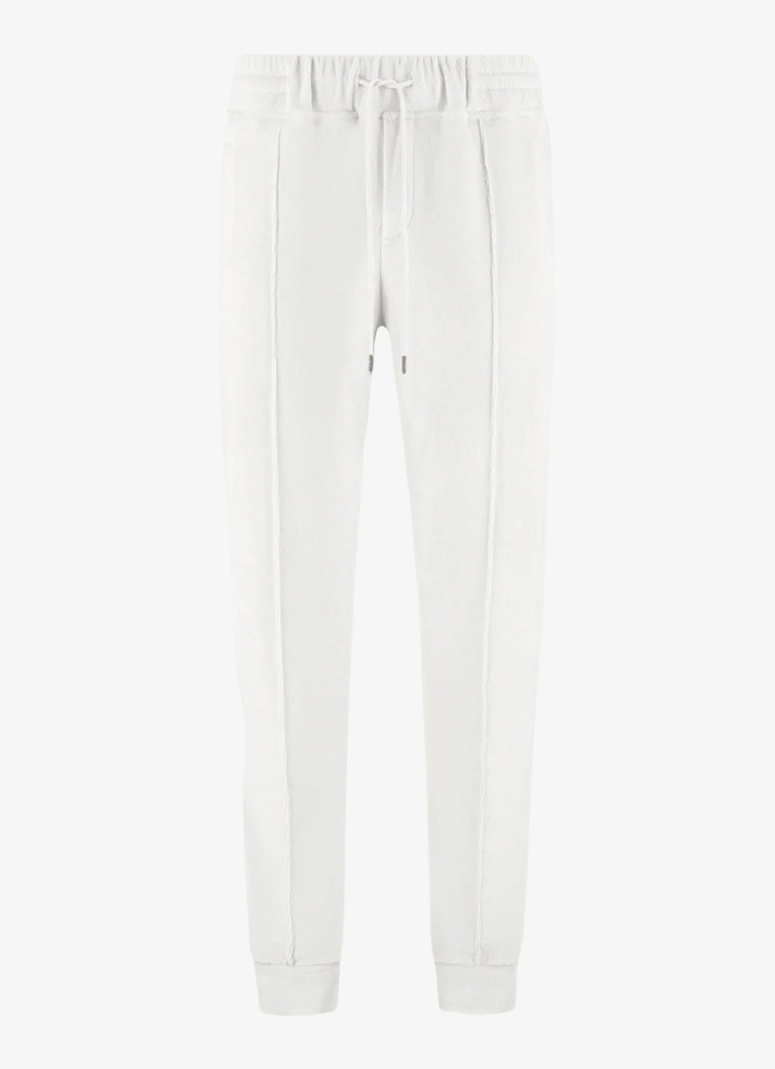 Aurélien Terry tapered fit pantalon van badstof - voorkant white-110