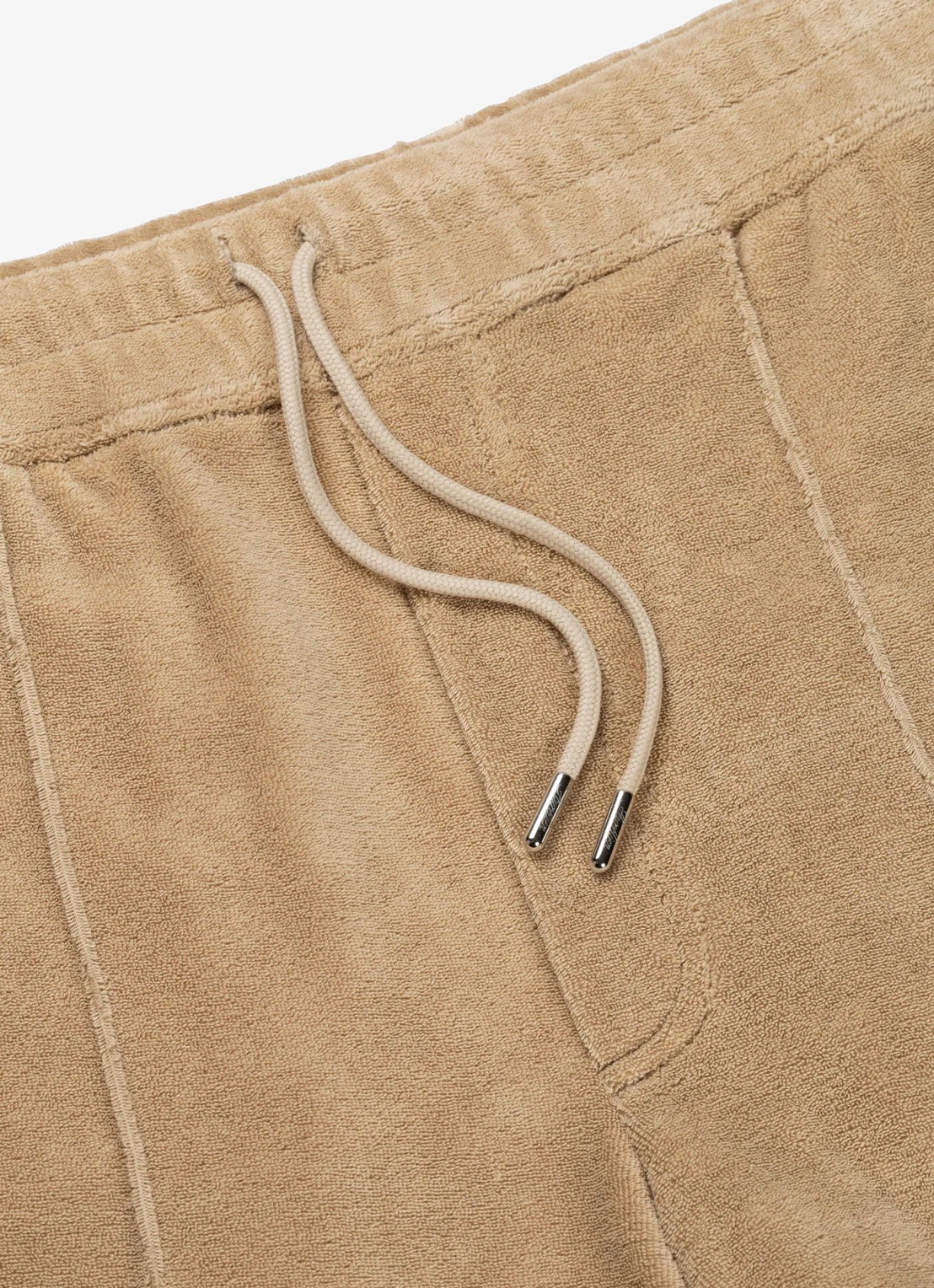 Aurélien Terry tapered fit pantalon van badstof - detail beige