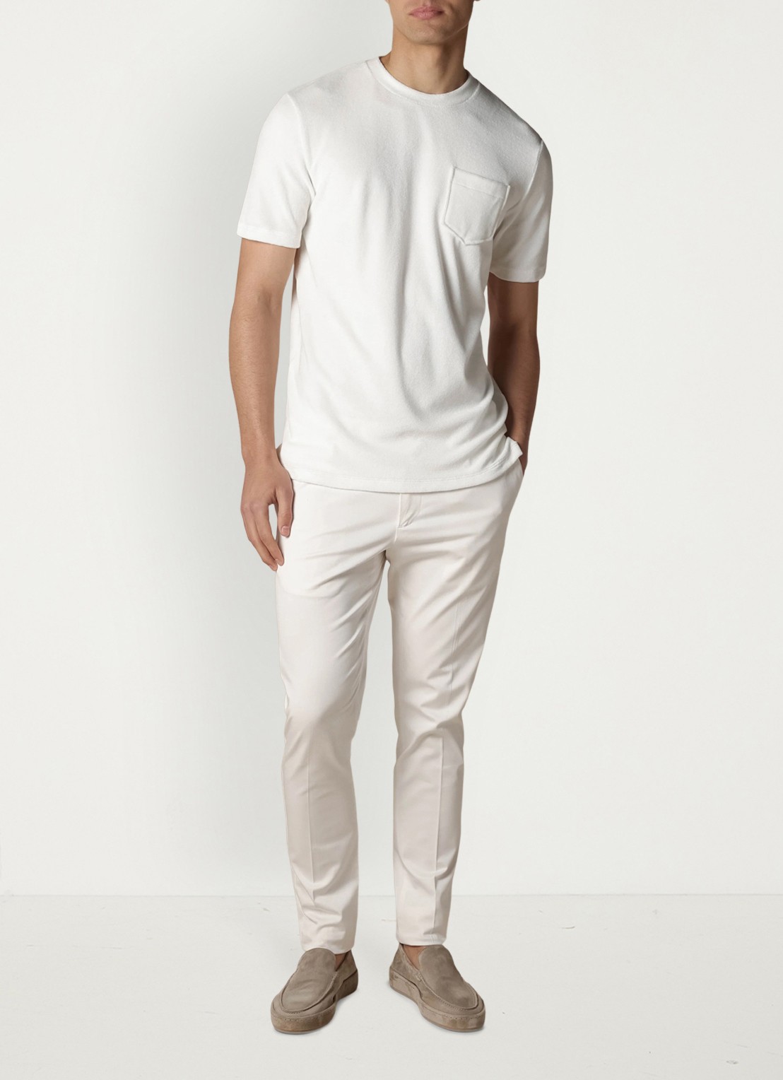 Aurélien Terry Towelling T-Shirt - voorkant 2 petrol-460 / blauw