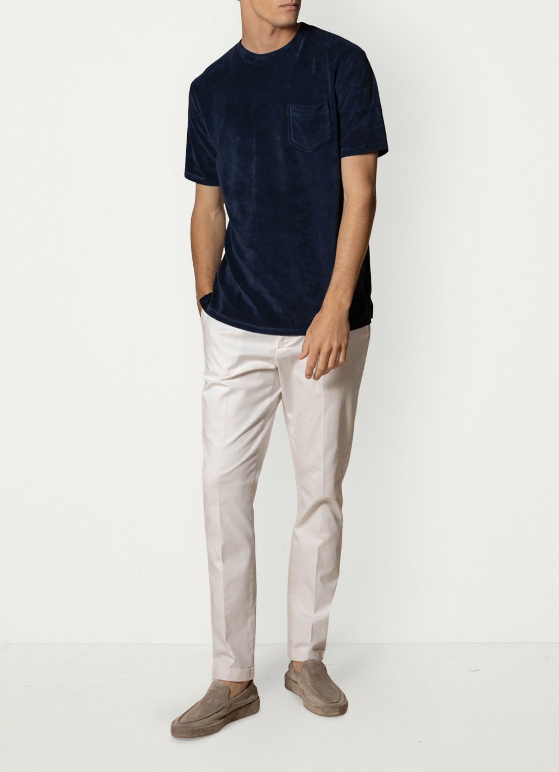Aurélien Terry Towelling T-Shirt - voorkant 6 dark beige-251 / beige