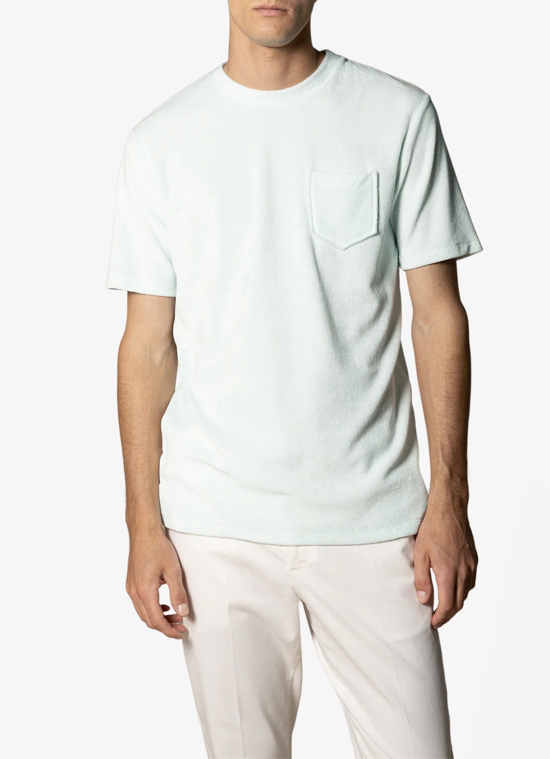Aurélien Terry Towelling T-Shirt - detail light aqua-456