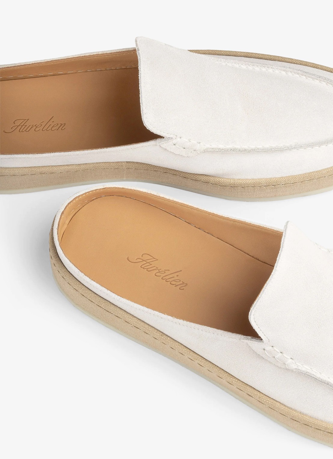 Aurélien Voyager loafer van suède - detail white-110 / wit