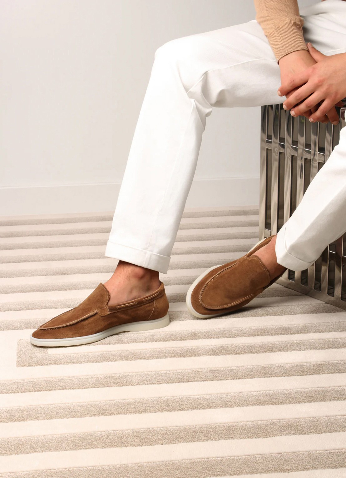 Aurélien Yacht loafer van suède - voorkant 6 caramel-261