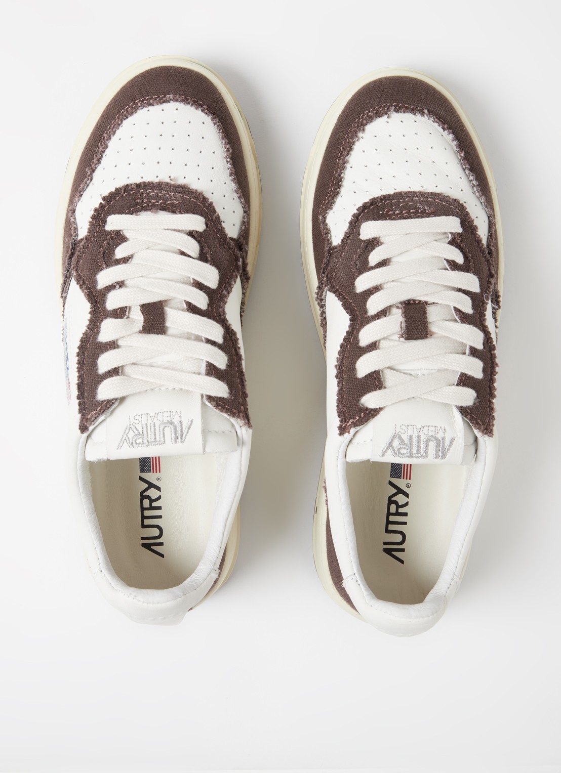Autry Medalist Low Canvas sneaker van leer - detail 3 donkerbruin