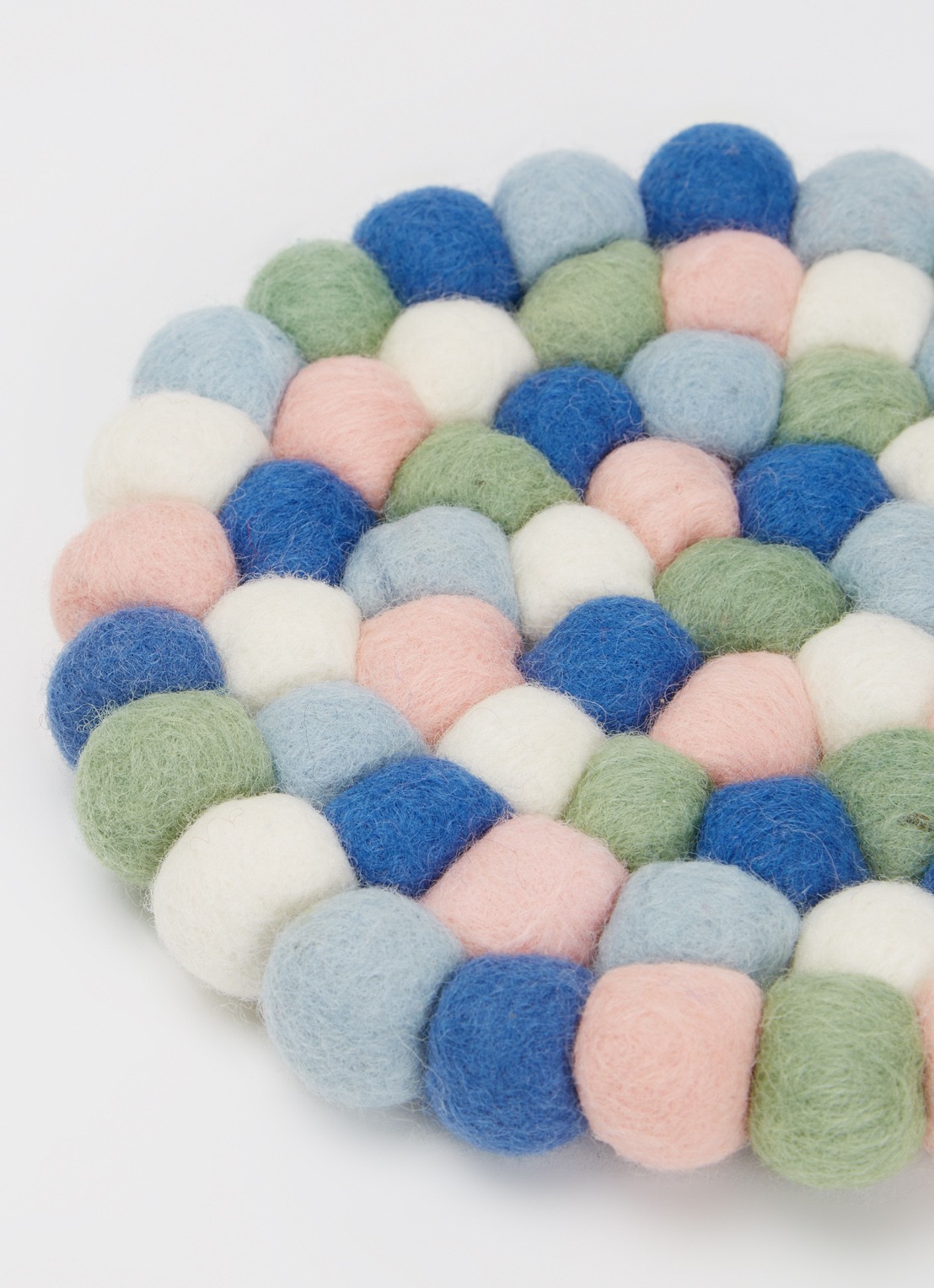 Aveva Pannenonderzetter van wol - voorkant 2 blauw