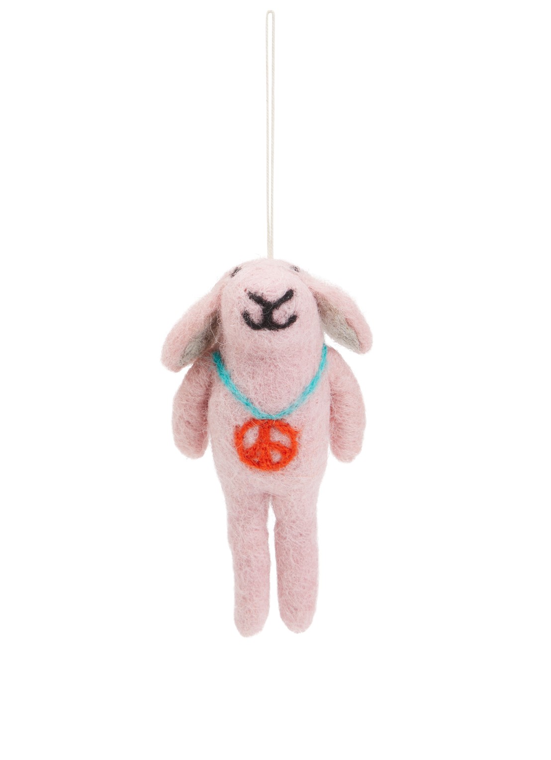 Aveva Rabbit peace little hangings decoratie  - voorkant lichtroze