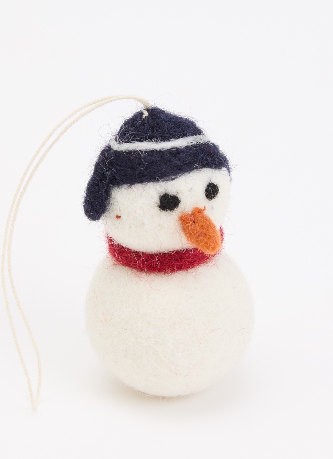 Aveva Sneeuwpop kersthanger 7 cm - detail wit