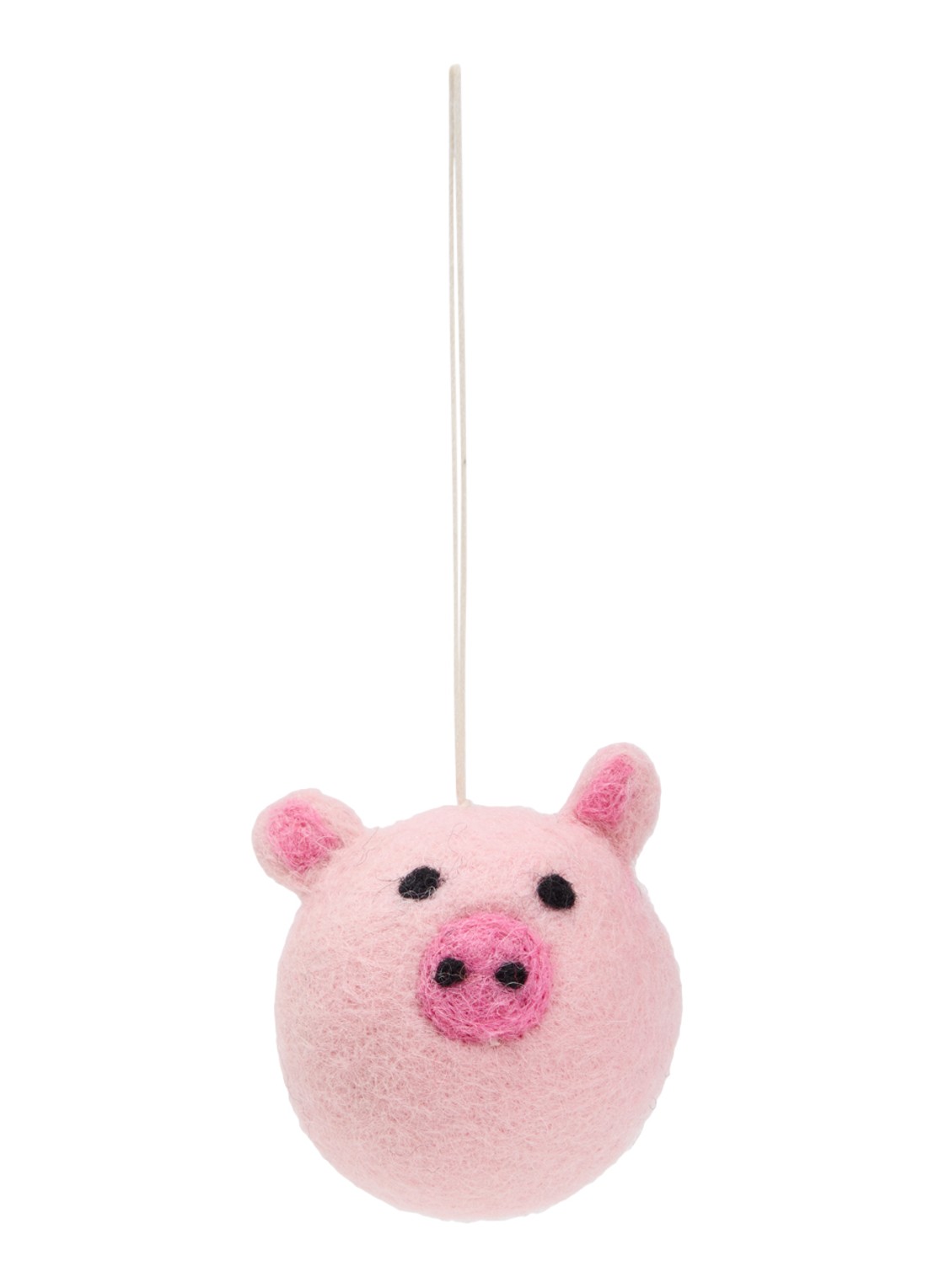 Aveva Varken kersthanger 6 cm - voorkant 2 roze