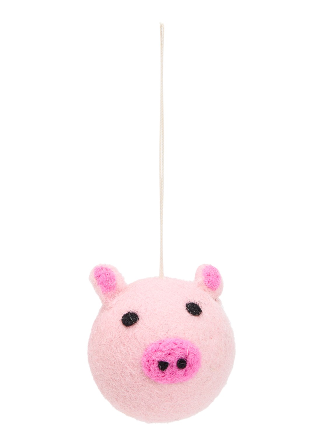 Aveva Varken kersthanger 6 cm - voorkant 2 roze