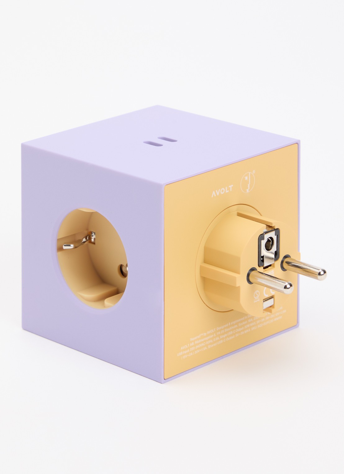 Avolt Square 2 Dual USB-C stekkerdoos 30W - voorkant 2 paars
