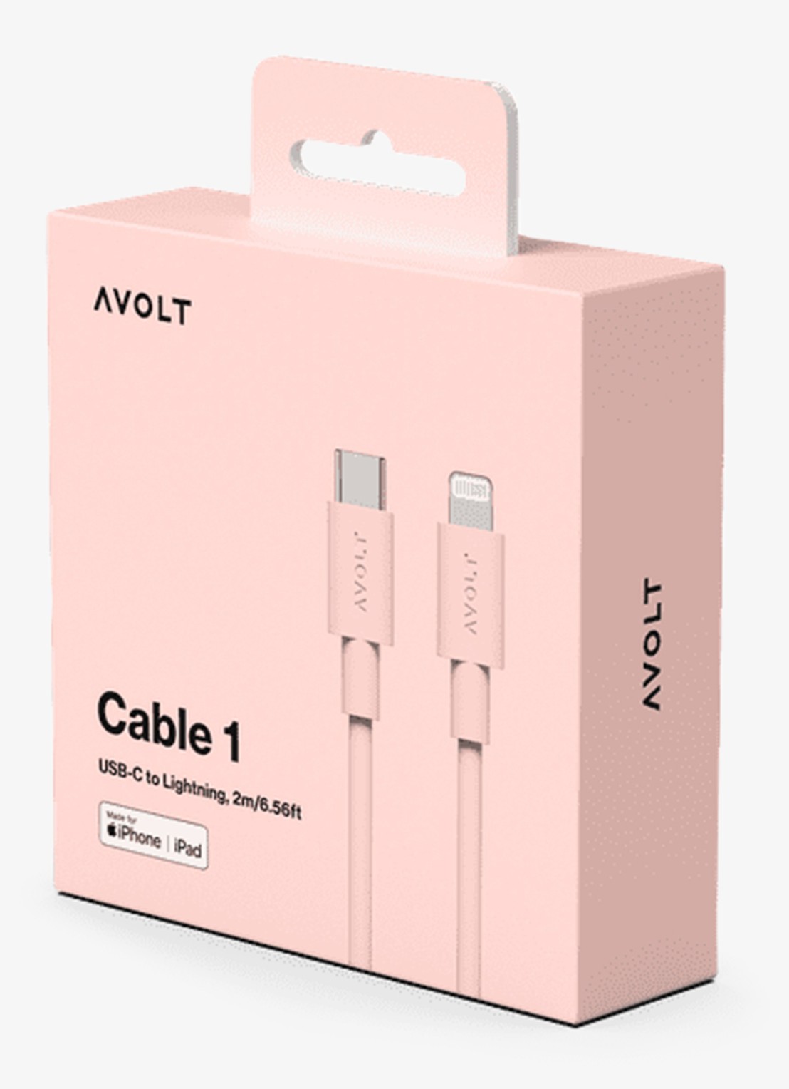 Avolt USB-C to Lightning oplaadkabel 60W - 2 meter - detail roze