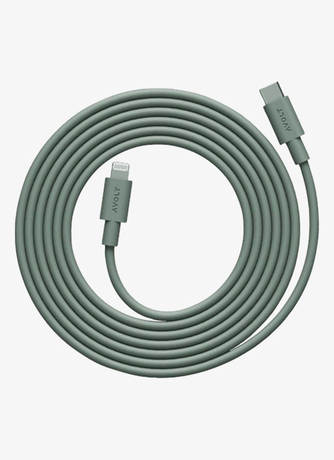 Avolt USB-C to Lightning oplaadkabel 60W - 2 meter - voorkant groen