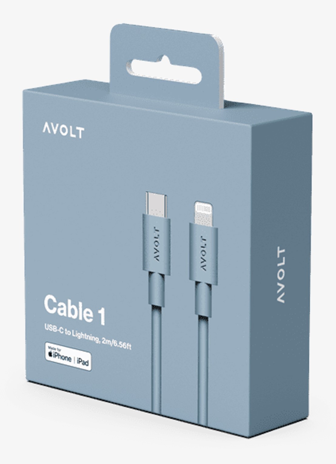 Avolt USB-C to Lightning oplaadkabel 60W - 2 meter - detail blauw