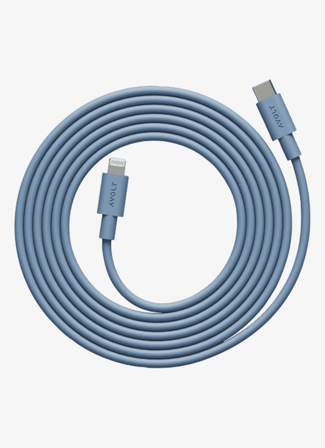 Avolt USB-C to Lightning oplaadkabel 60W - 2 meter - voorkant 2 blauw
