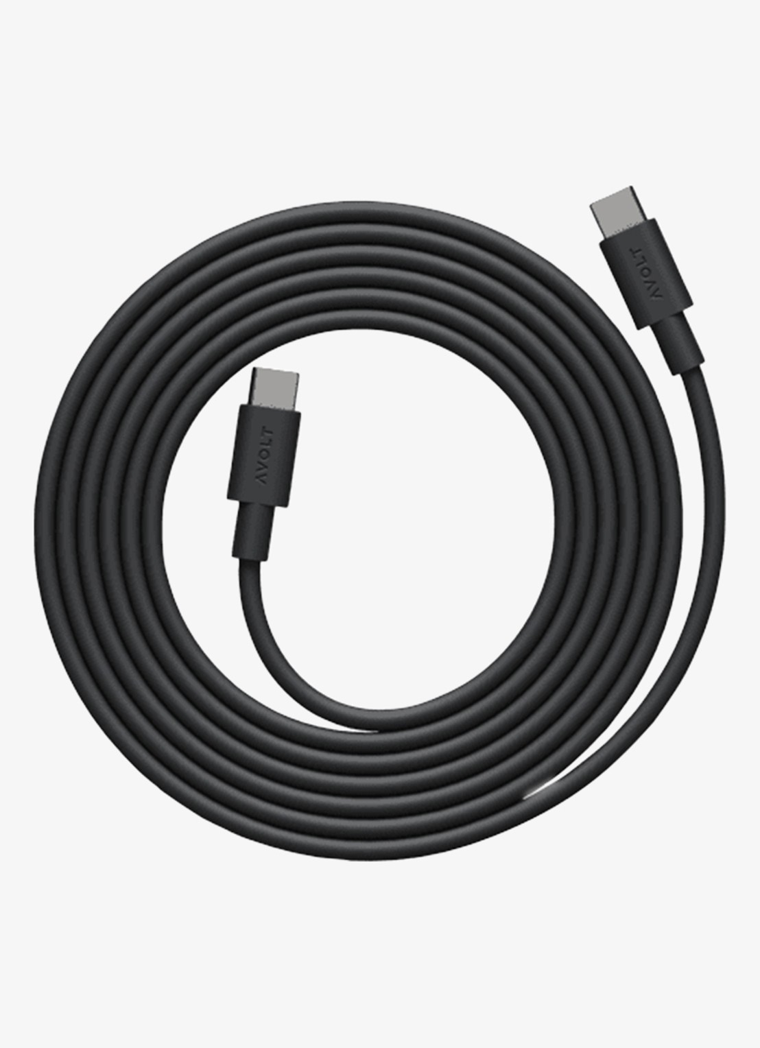 Avolt USB-C to USB-C kabel 100W - 2 meter - voorkant 2 zwart