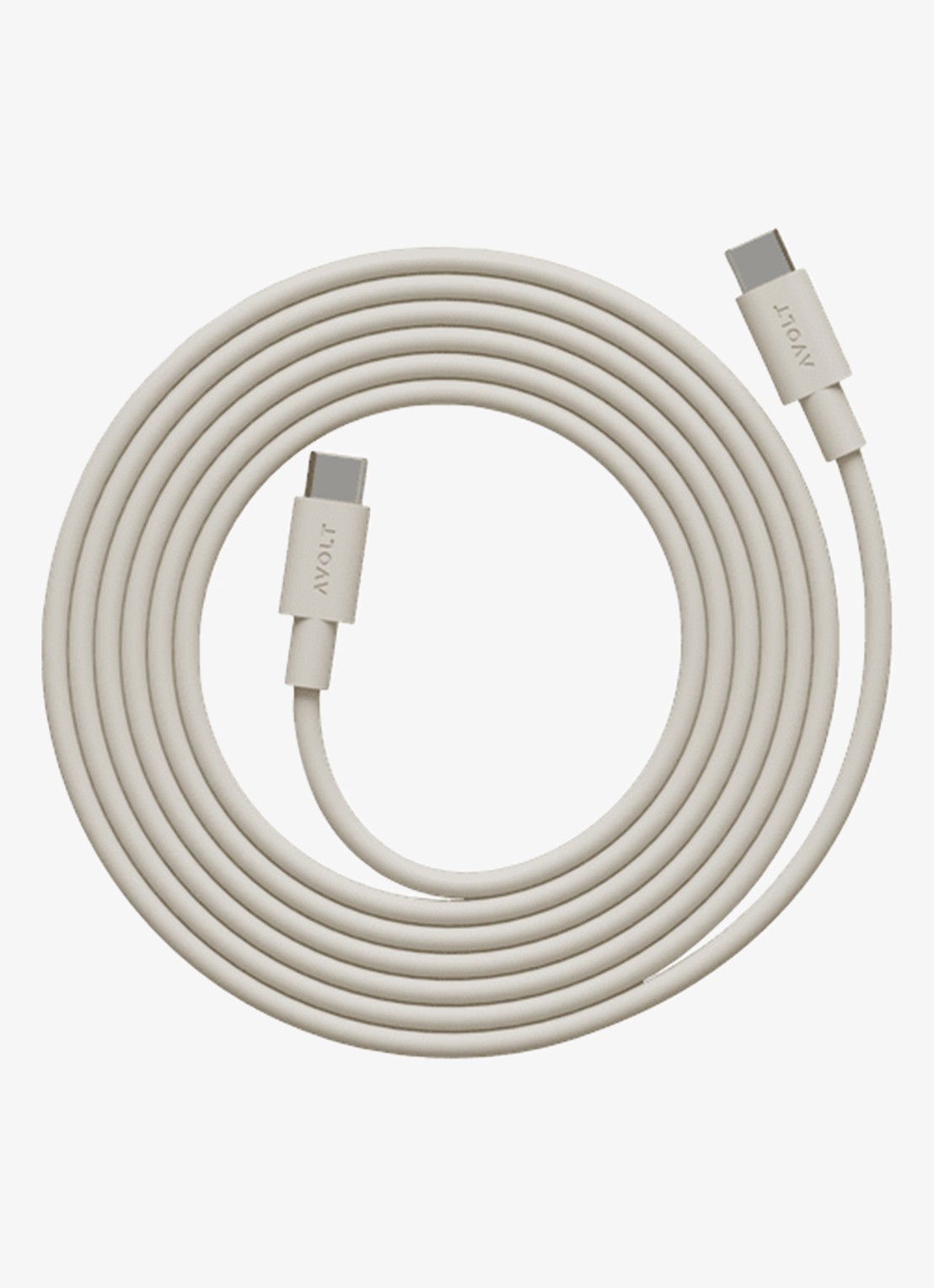 Avolt USB-C to USB-C kabel 100W - 2 meter - voorkant zand