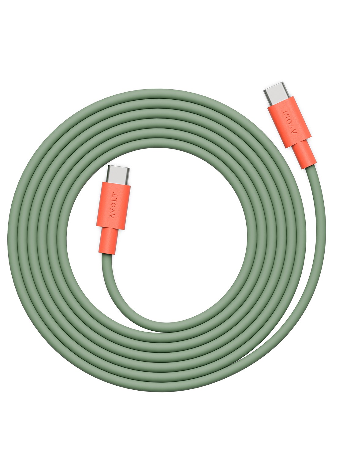 Avolt USB-C to USB-C kabel 100W - 2 meter - voorkant groen