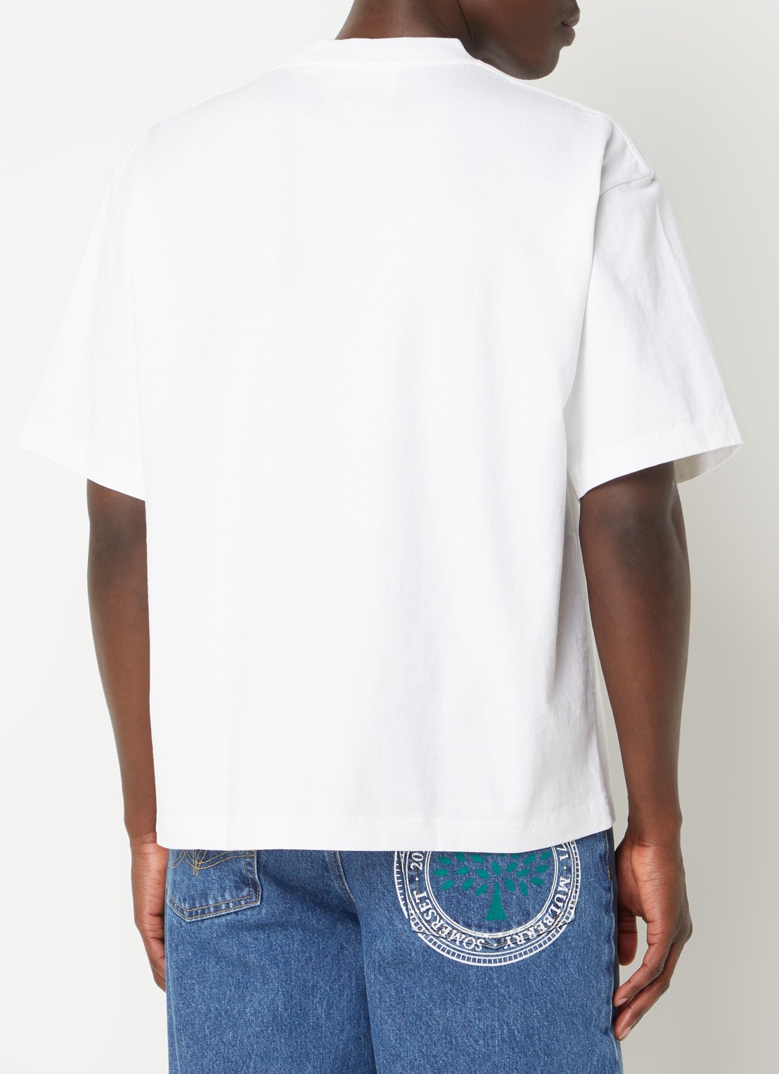 Axel Arigato AA x Mulberry Box Fit T-shirt met logo - unisex - achterkant 2 wit