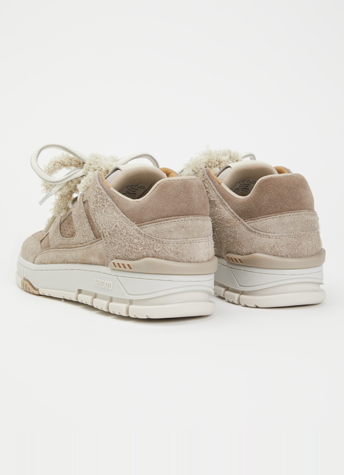Axel Arigato Area Lo Label sneaker van leer van suède - achterkant taupe
