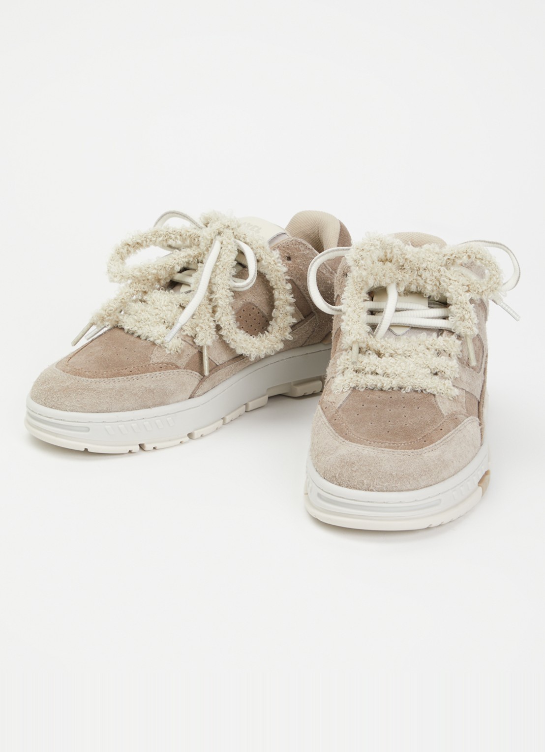 Axel Arigato Area Lo Label sneaker van leer van suède - detail 3 taupe