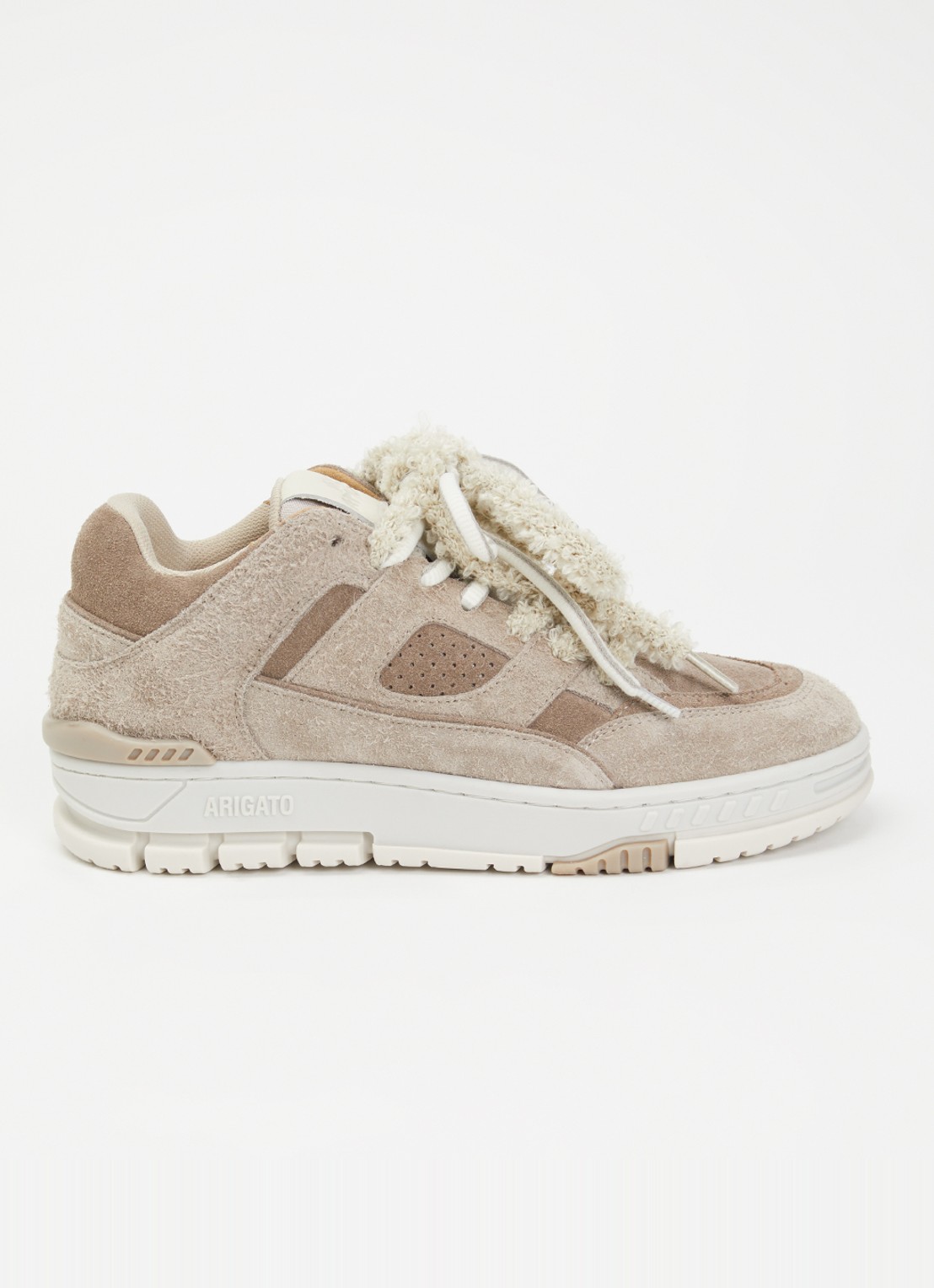 Axel Arigato Area Lo Label sneaker van leer van suède - voorkant 2 taupe