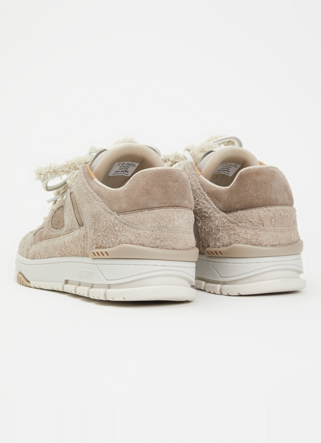 Axel Arigato Area Lo Label sneaker van leer van suède - achterkant 4 taupe