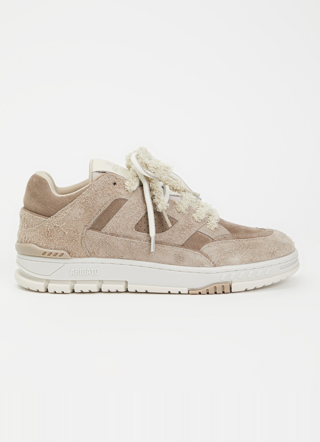 Axel Arigato Area Lo Label sneaker van leer van suède - voorkant 5 taupe