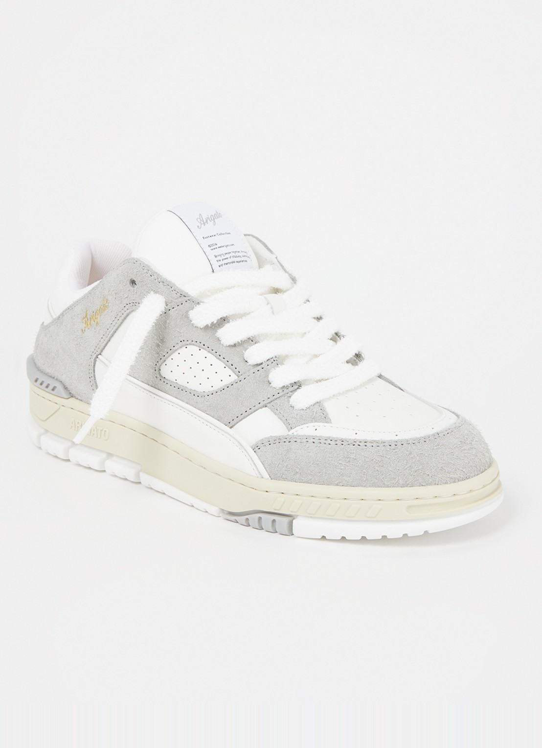 Axel Arigato Area Lo sneaker van leer met suède details - voorkant 2 grijs