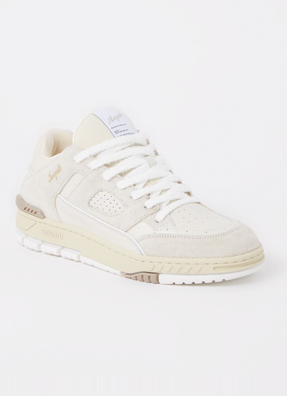 Axel Arigato Area Lo sneaker van leer met suède details - voorkant gebroken wit
