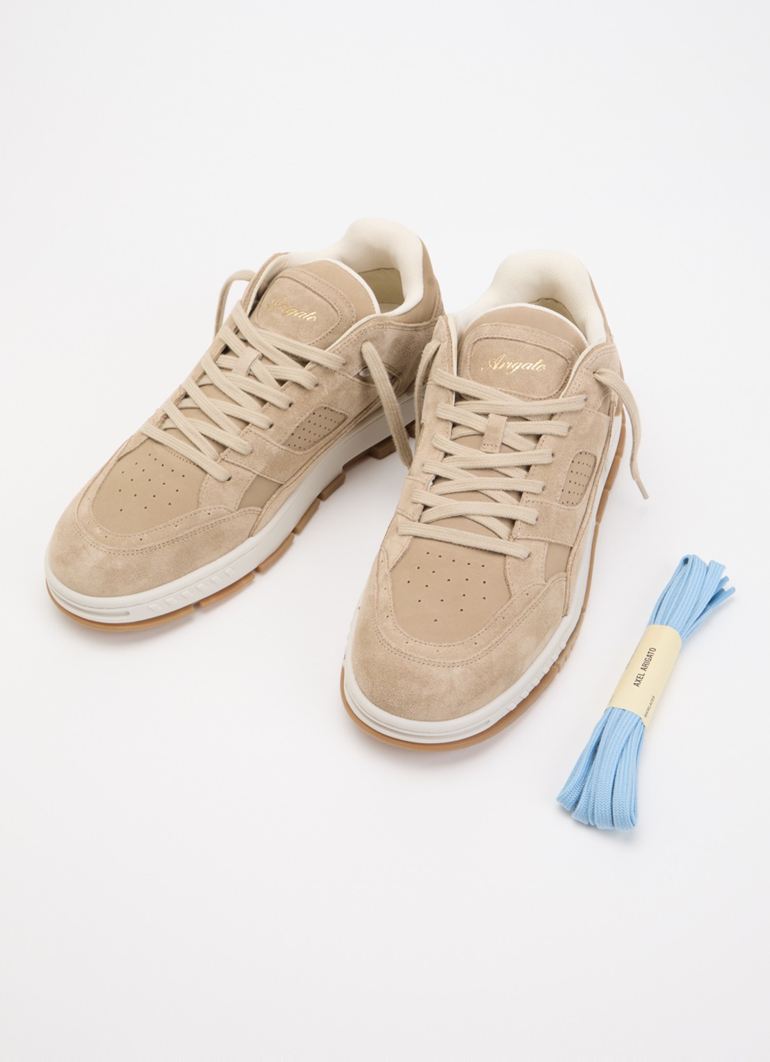 Axel Arigato Area Lo sneaker van suède met details van nubuck - detail 2 naturel