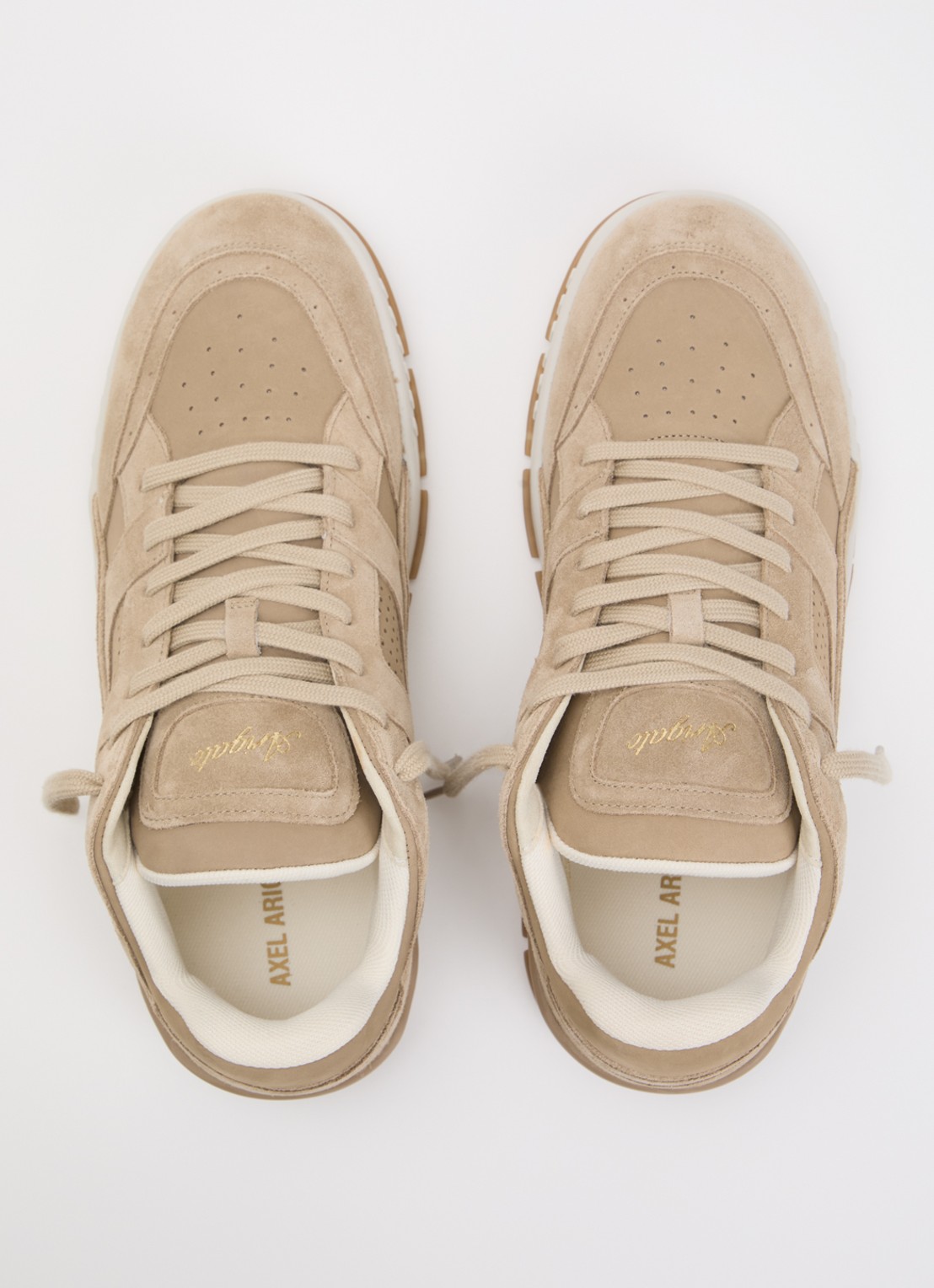 Axel Arigato Area Lo sneaker van suède met details van nubuck - detail 3 naturel