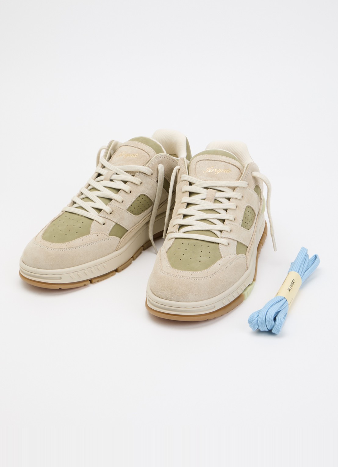 Axel Arigato Area Lo sneaker van suède met details van nubuck - detail 2 lindegroen
