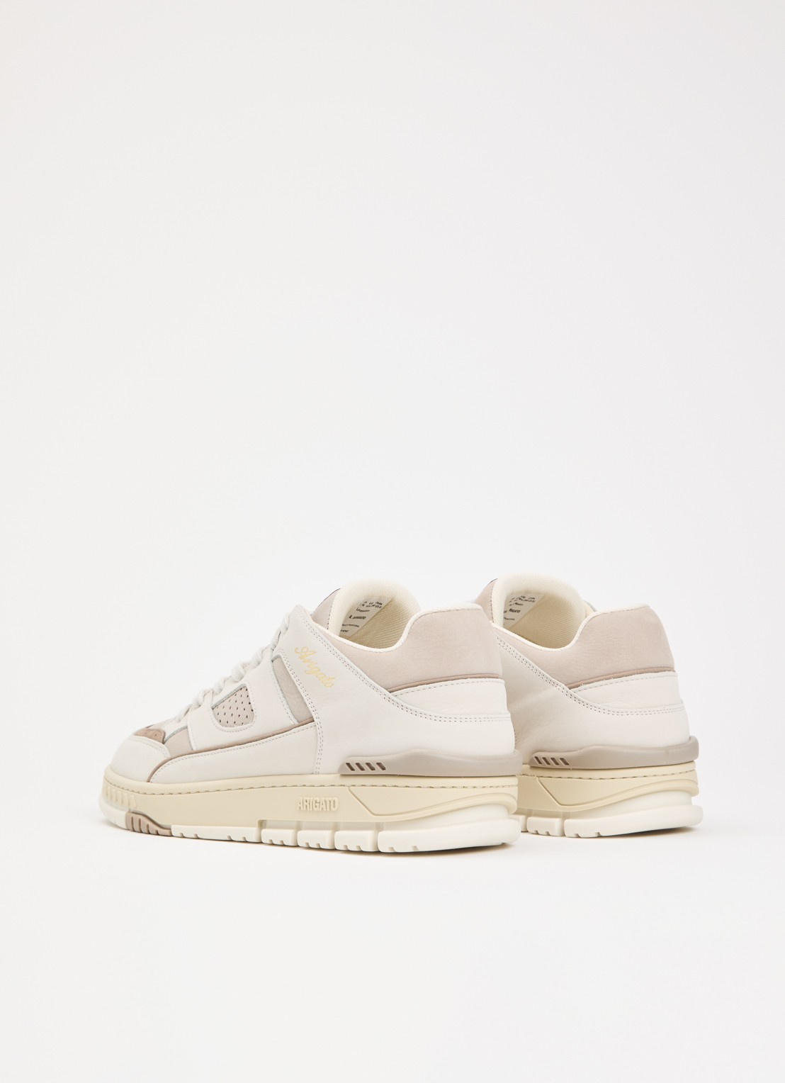 Axel Arigato Area Lo sneaker van suède met leren details - achterkant 3 lichtgrijs