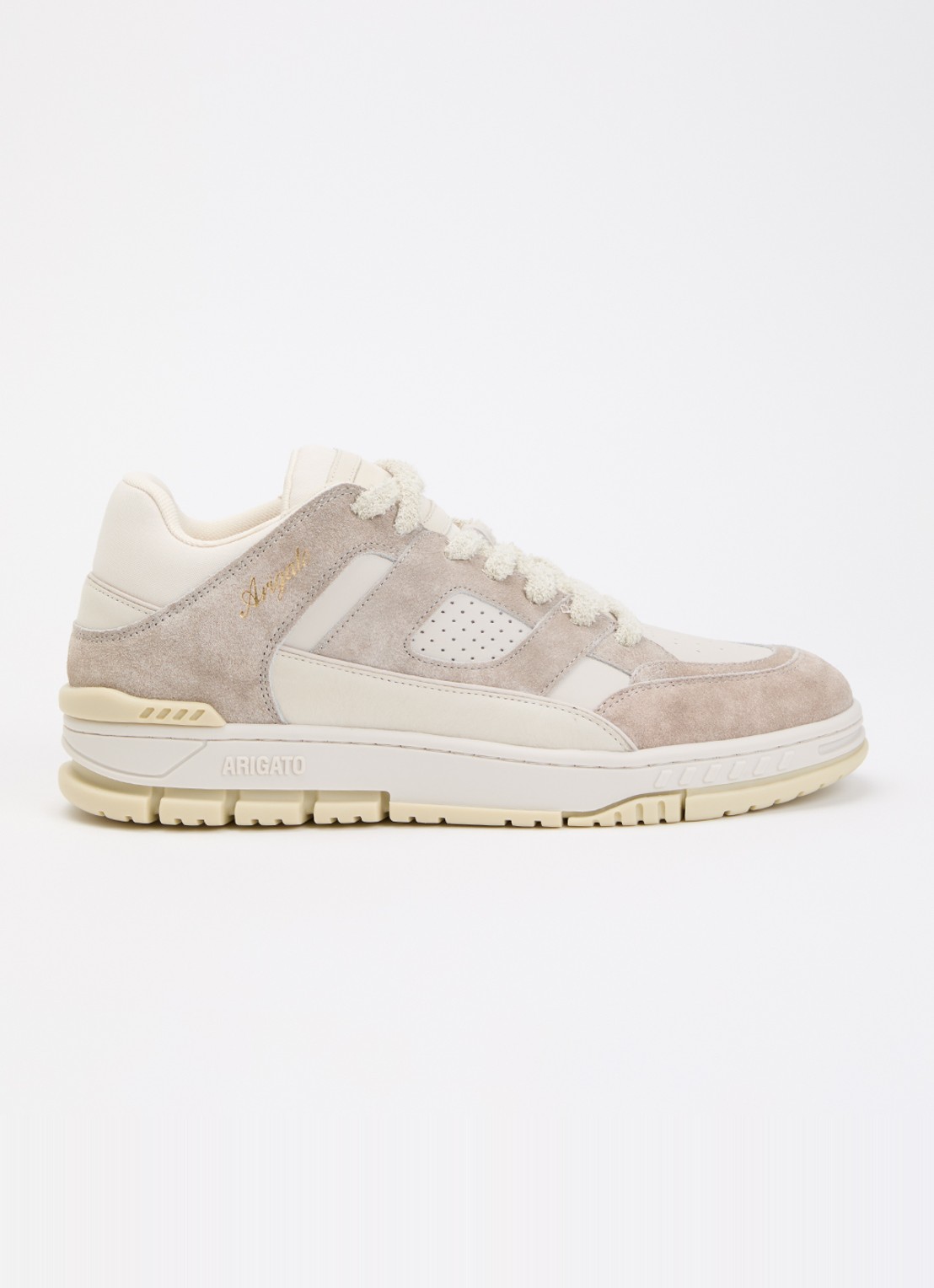 Axel Arigato Area Lo sneaker van suède - voorkant 2 lichtgrijs