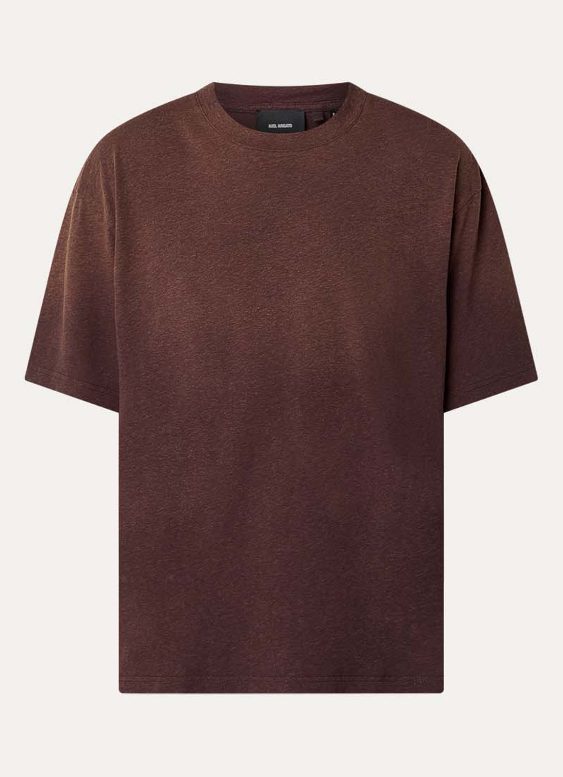 Axel Arigato Bubble T-shirt met backprint - voorkant donkerbruin