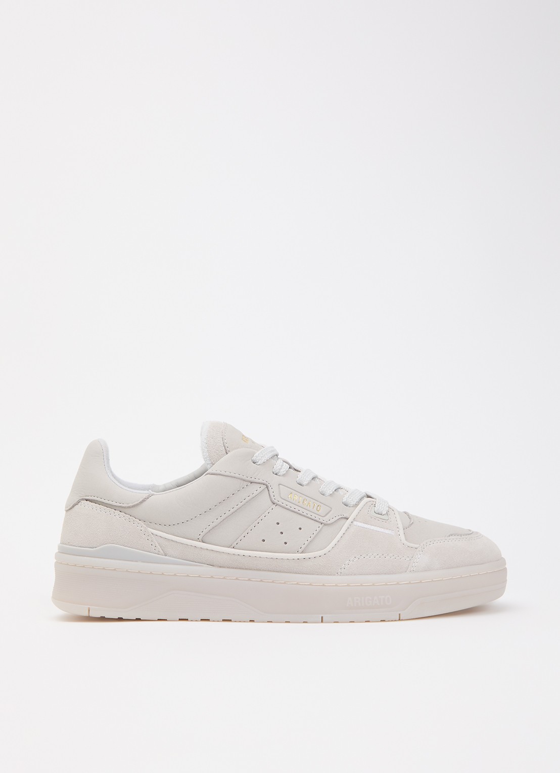 Axel Arigato Clay sneaker van leer met details van suède - voorkant 4 lichtgrijs