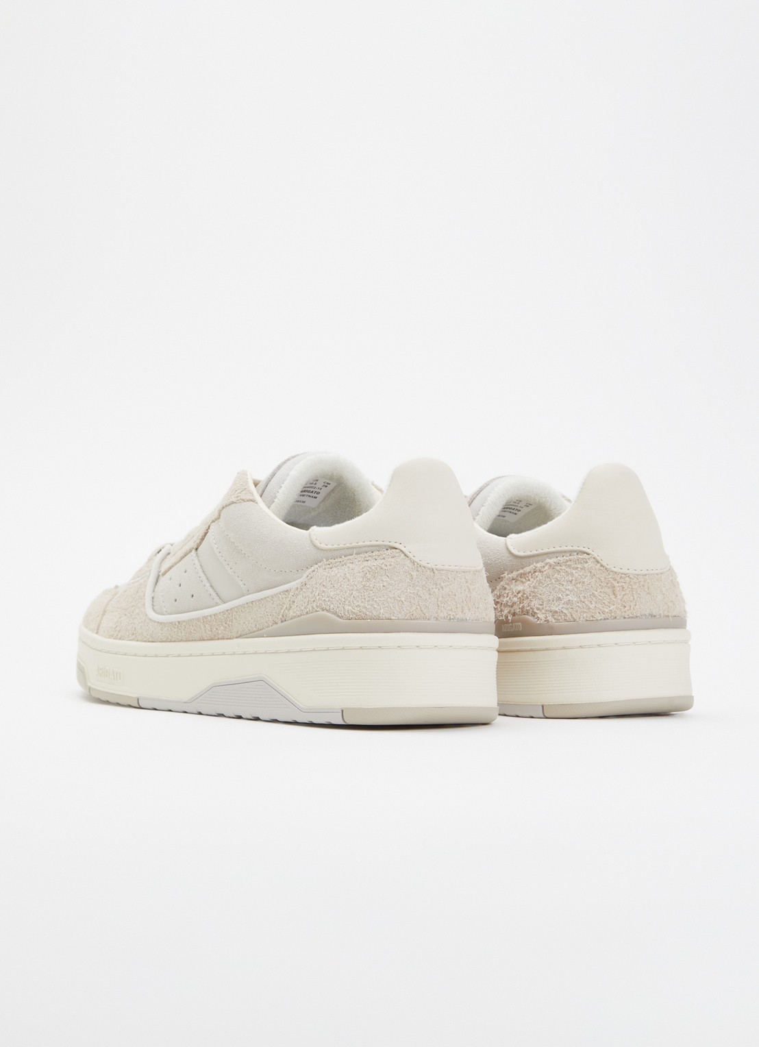 Axel Arigato Clay sneaker van leer met suède details - achterkant donkerbeige