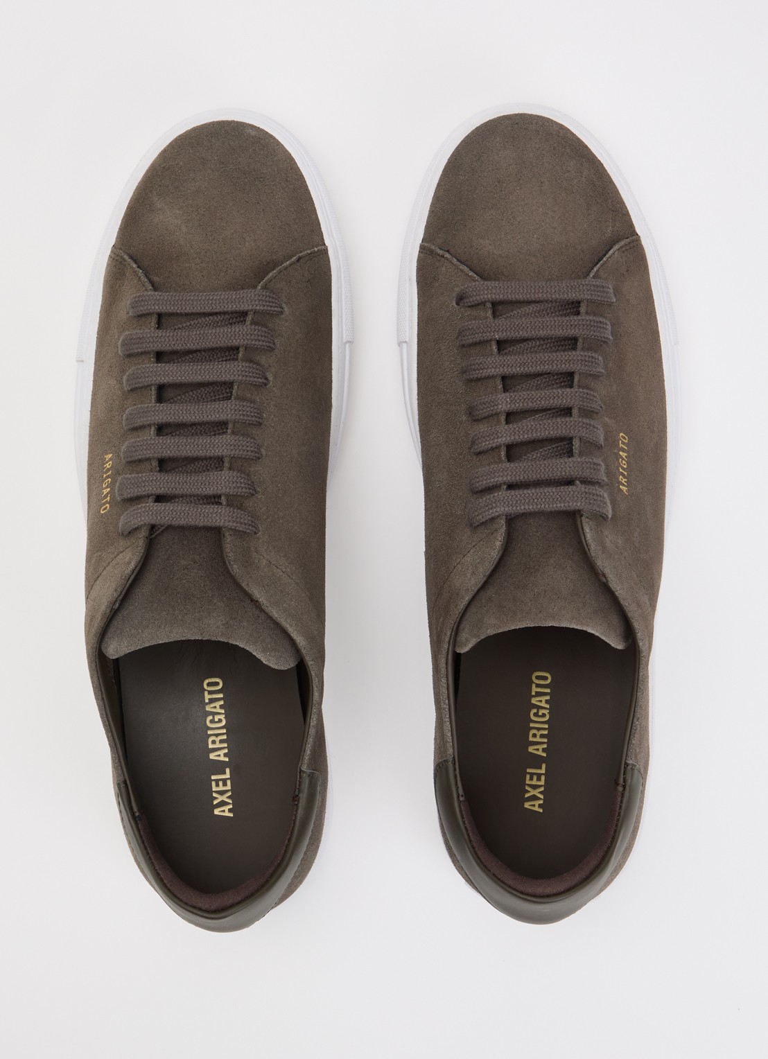 Axel Arigato Clean 90 sneaker van suède met logo - detail 4 donkerbruin