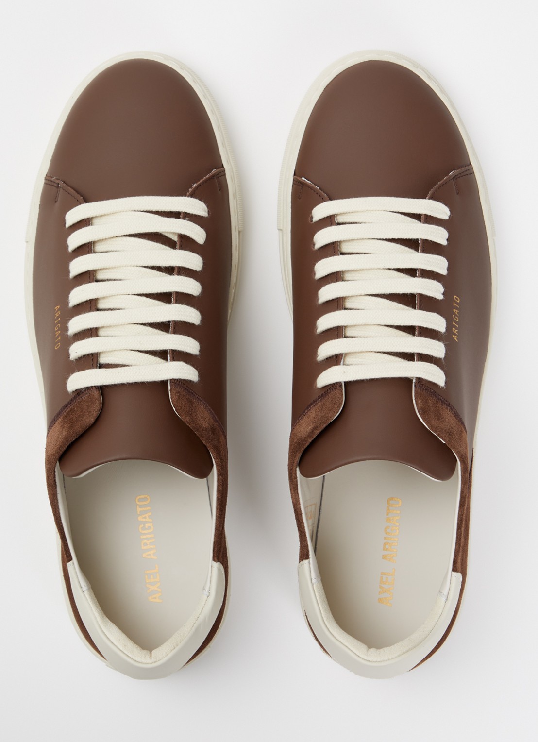 Axel Arigato Clean 90 Split sneaker van leer met details van suède - detail 4 hazelnootbruin