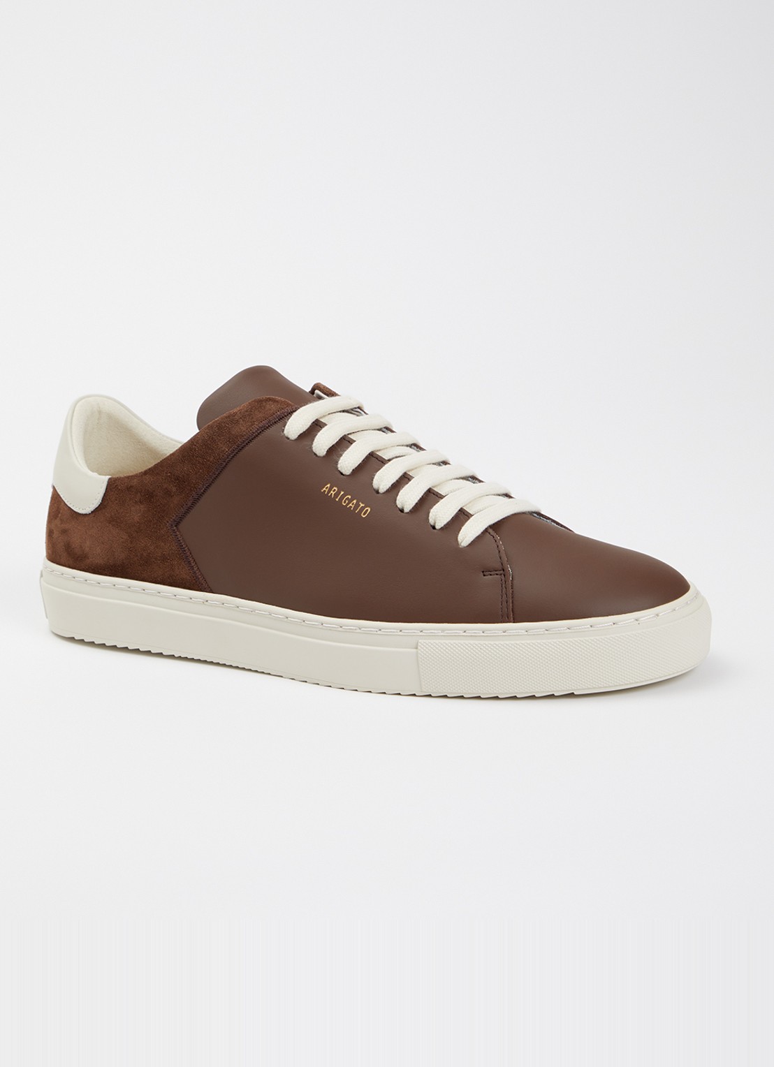 Axel Arigato Clean 90 Split sneaker van leer met details van suède - voorkant 2 hazelnootbruin