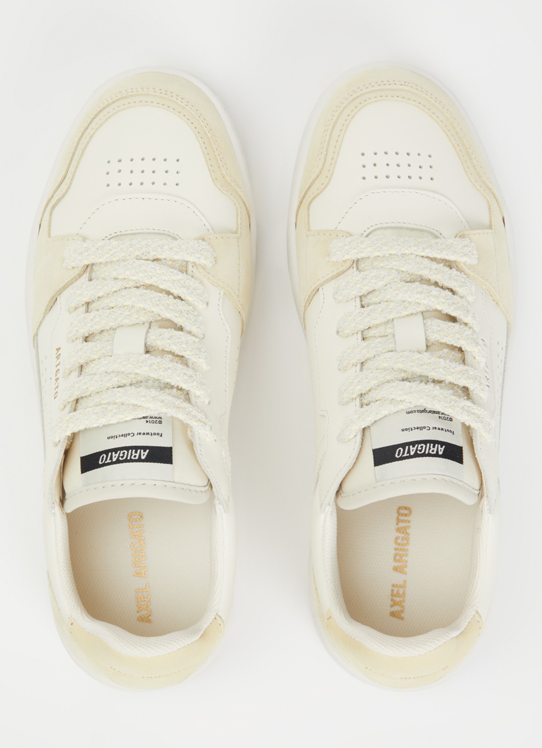 Axel Arigato Dice Lo sneaker van leer met suède details - detail 3 lichtgeel