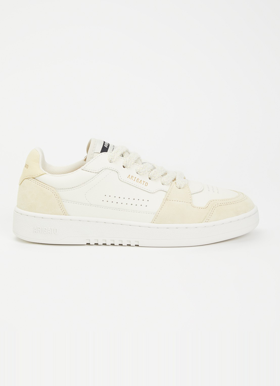 Axel Arigato Dice Lo sneaker van leer met suède details - voorkant lichtgeel