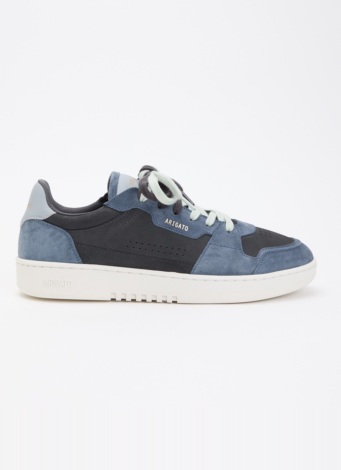 Axel Arigato Dice Lo sneaker van nubuck met suède details - voorkant 5 staalblauw