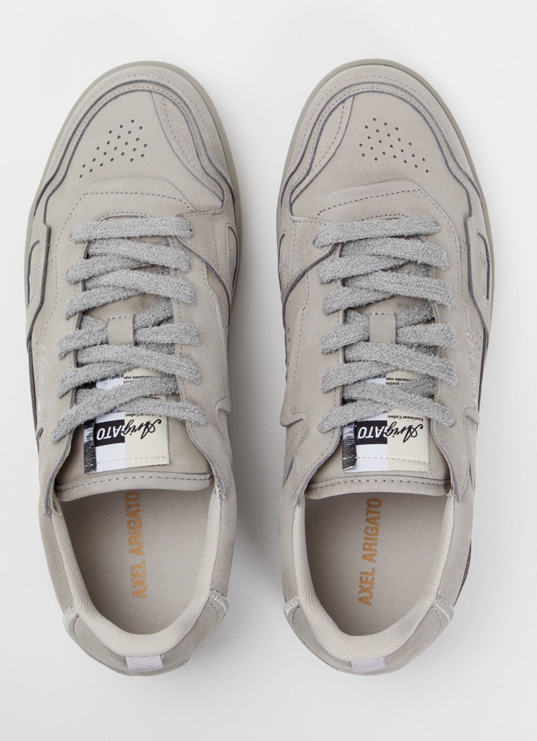 Axel Arigato Dice Patchwork sneaker van nubuck met logo - detail 4 grijs