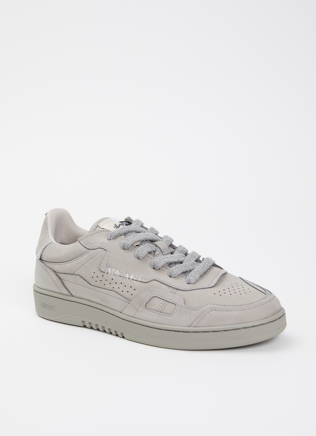Axel Arigato Dice Patchwork sneaker van nubuck met logo - voorkant grijs