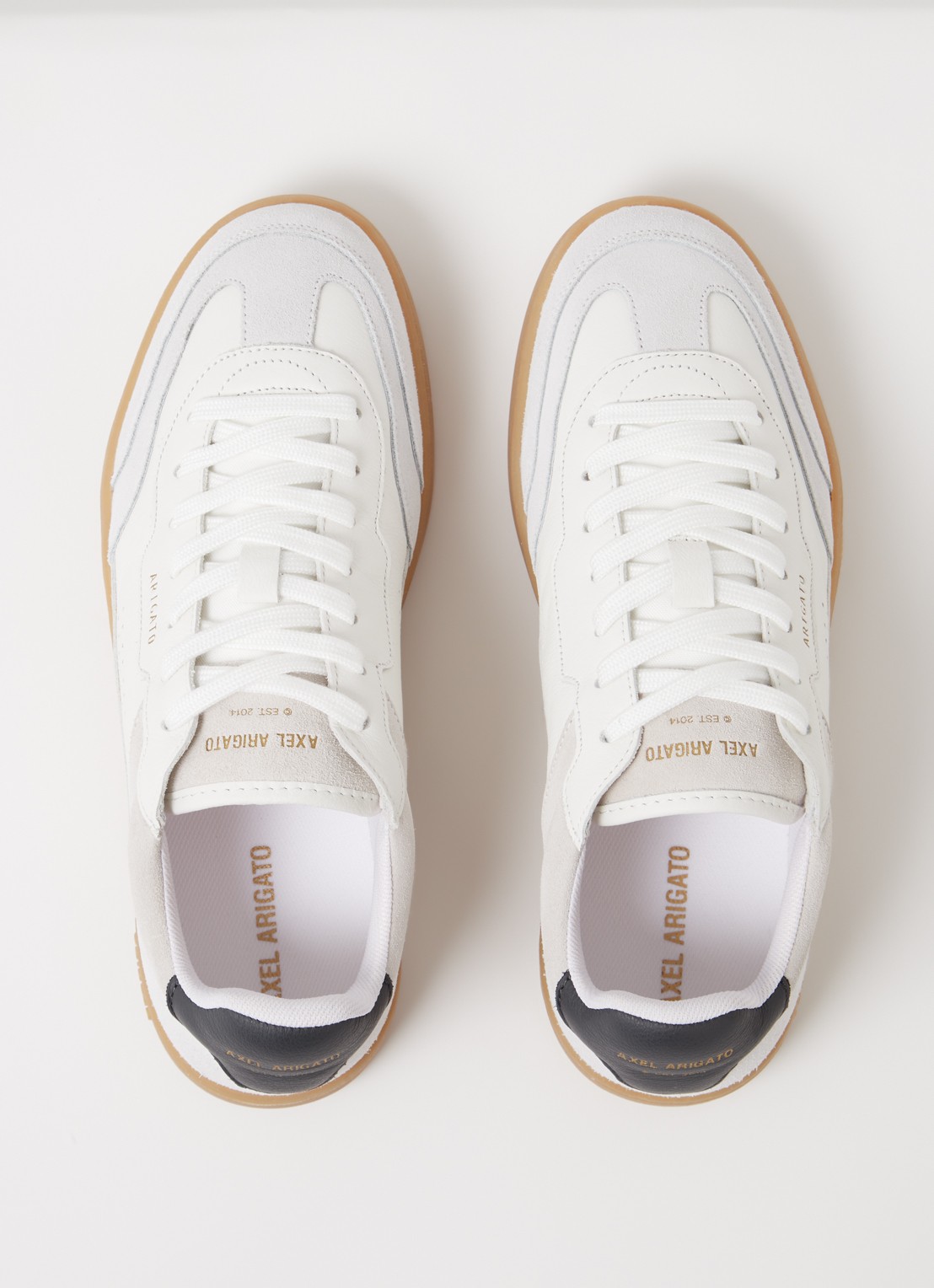 Axel Arigato Dice-T-Toe sneaker van leer met suède details - detail 2 gebroken wit