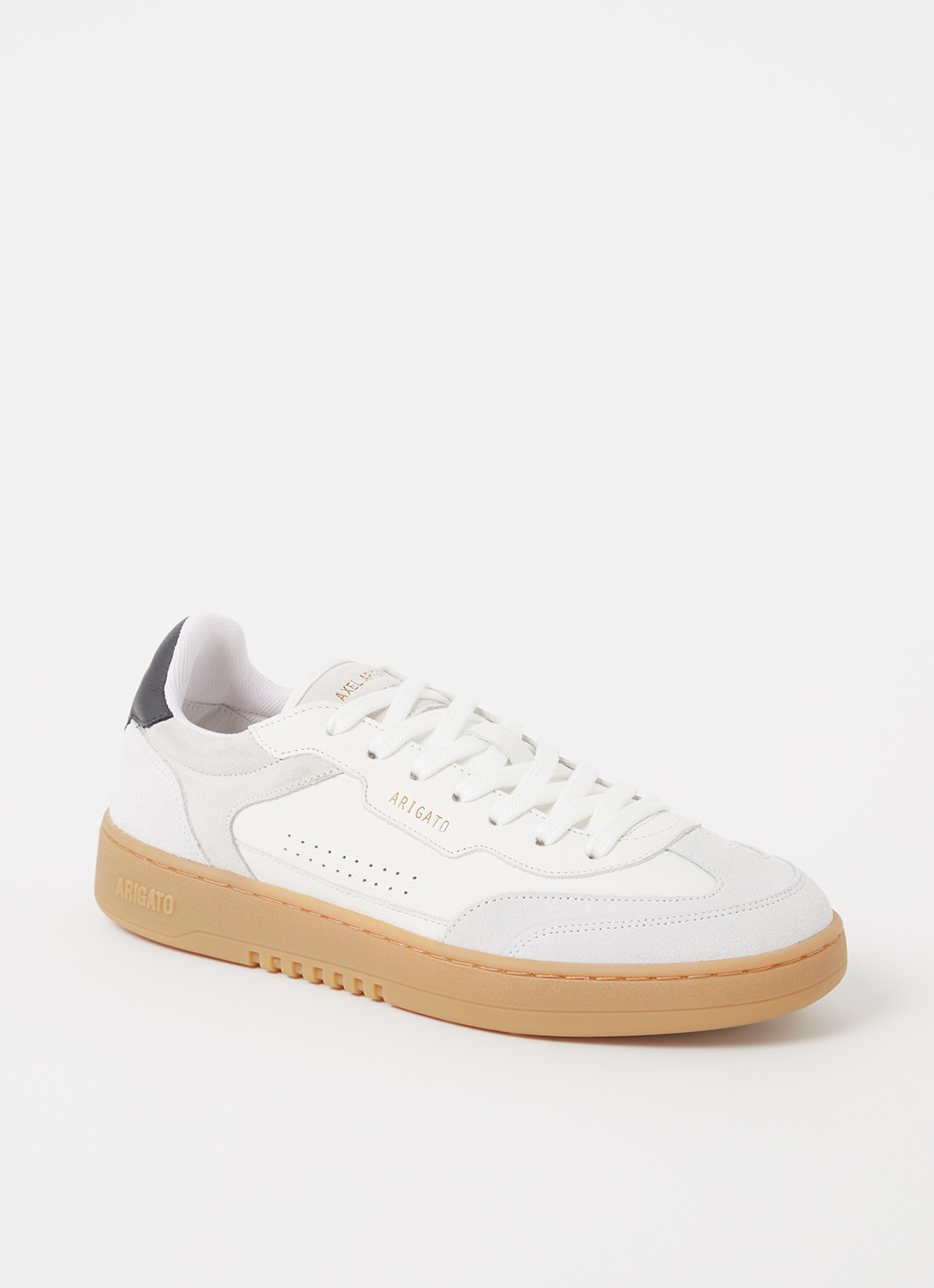 Axel Arigato Dice-T-Toe sneaker van leer met suède details - voorkant 4 gebroken wit