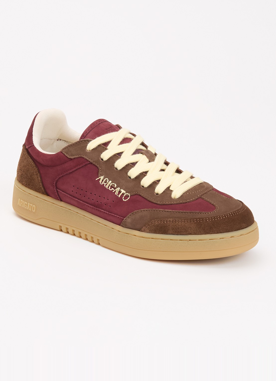Axel Arigato Dice T-Toe sneaker van nubuck met suède details - voorkant bordeauxrood