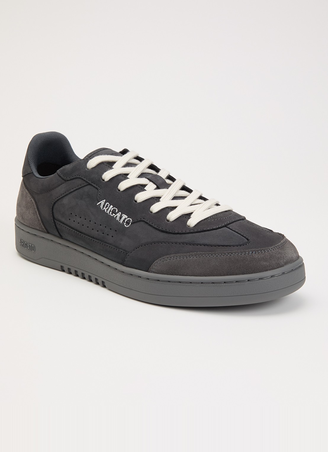 Axel Arigato Dice T-Toe sneaker van nubuck met suède details - voorkant antraciet
