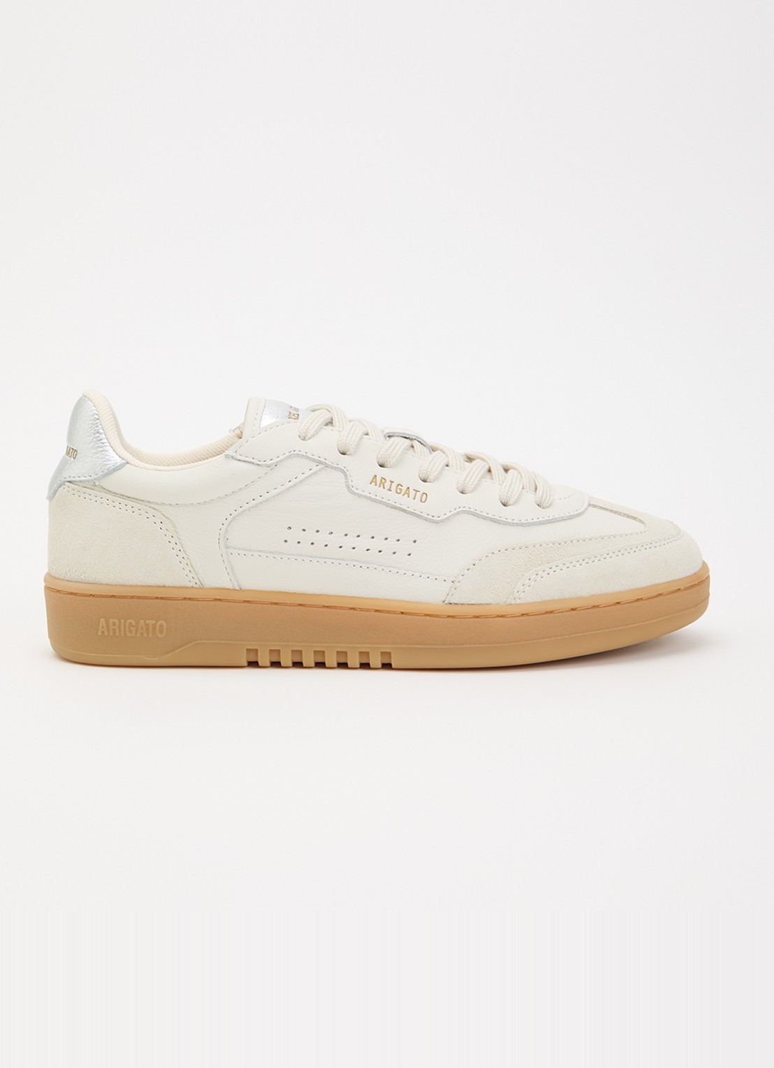 Axel Arigato Dice T-Toe sneaker van Nubuckleer met suéde details  - voorkant gebroken wit